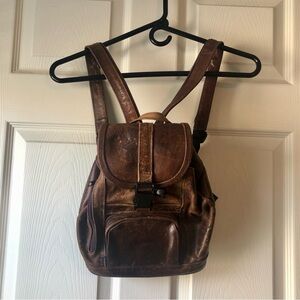 Vintage Brown Leather Women's Backpack